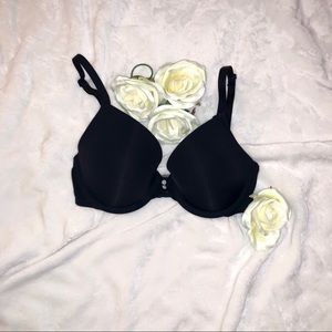 Button Lightly Lined Black Bra | Aerie